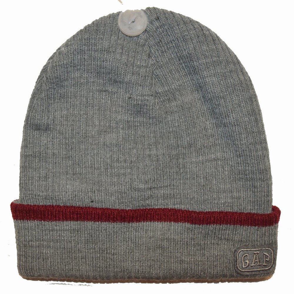 Baby Gap NWT Gray Burgandy Beanie Hat XS/S